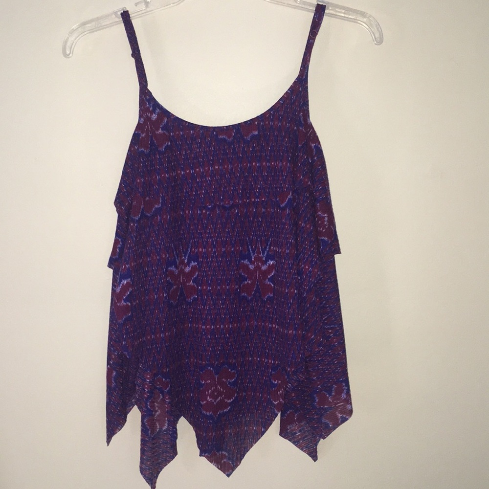 Free People Boho  Aztec Print Colorful Swing Top Size Small